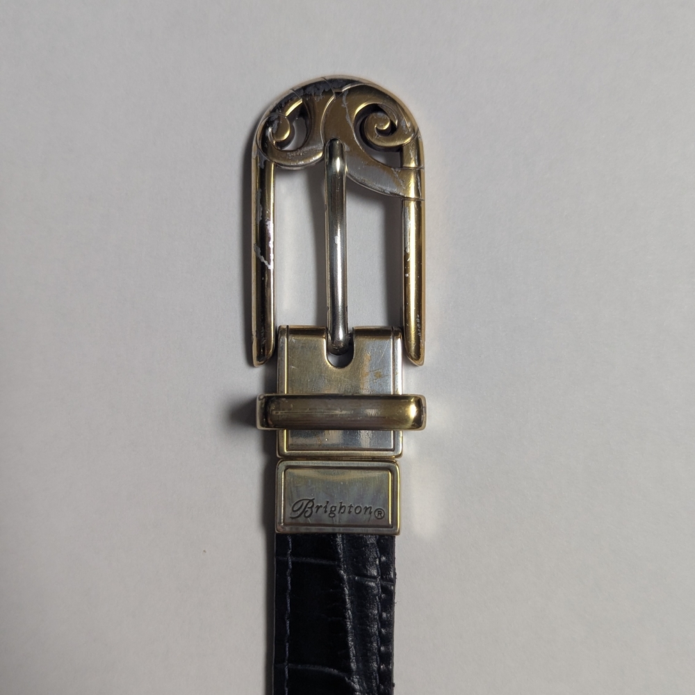 Brighton Black and Gold Men's Belt